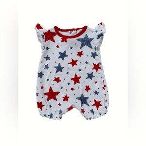 Tesa Babe Size 3-6 Months Red, White and Blue Star Romper